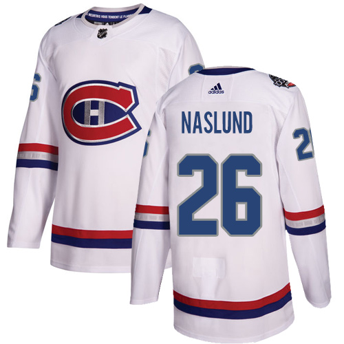 Adidas Canadiens #26 Mats Naslund White Authentic 100 Classic Stitched NHL Jersey